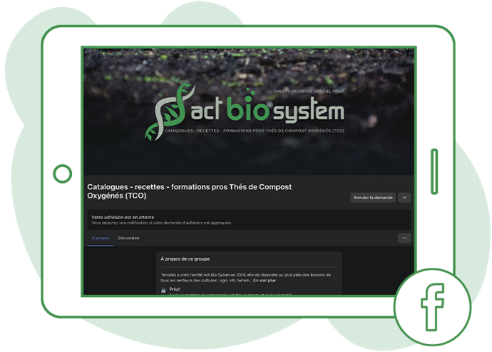 illustration Groupe Facebook sur la culture organique act bio system par terralba